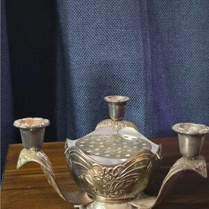 Elegant Silver Plated Candle Holder